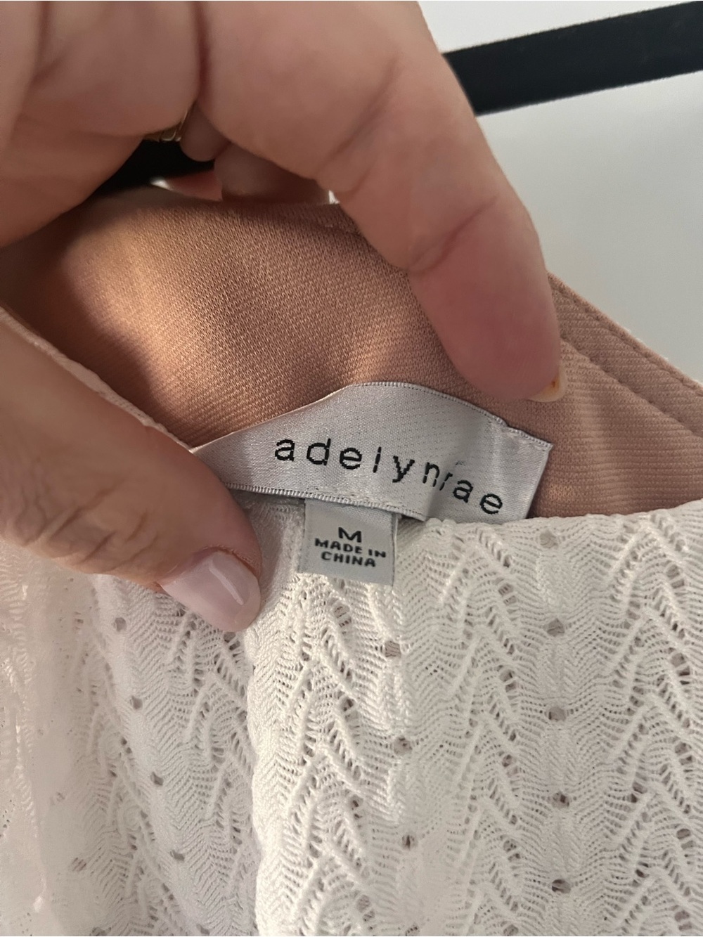 Adelyn Rae Trixie One-Shoulder Eyelet Tiered Midi Dress in White - Picture 5 of 6